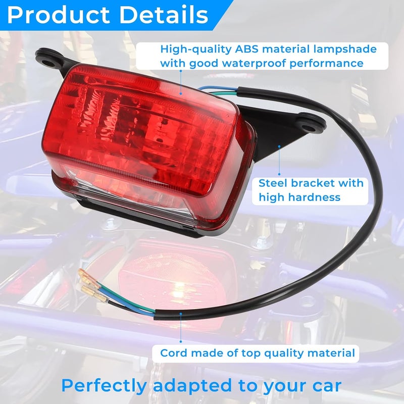 WIKIBB Brake Light ATV Taillight Include Bracket Compatible with Yamaha BANSHEE 350 Warrior BLASTER 200 YFS200 GRIZZLY 125 660 ATV UTV & More Models - Image 5